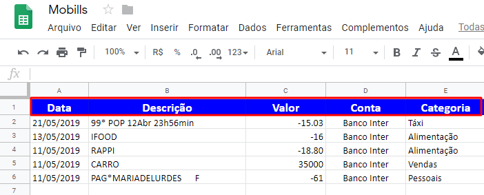 Como Importar Minhas Planilhas Para O Mobills Central De Ajuda 2485